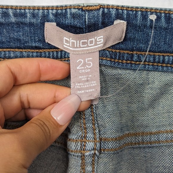 Chicos Denim Cropped Jeans Size 25 - Picture 5 of 10